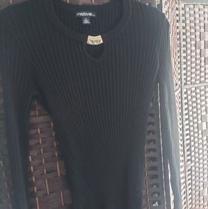 Black long sleeve knit tops